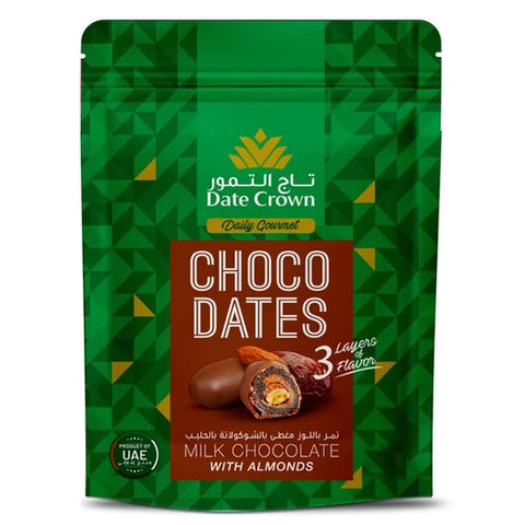 Date Crown Choco Dates ( Milk Chocolate with Almonds) 250GM